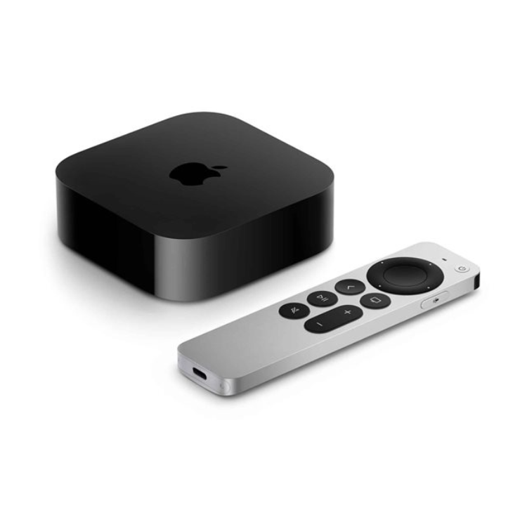 Apple TV 4K third generation streaming box and remote