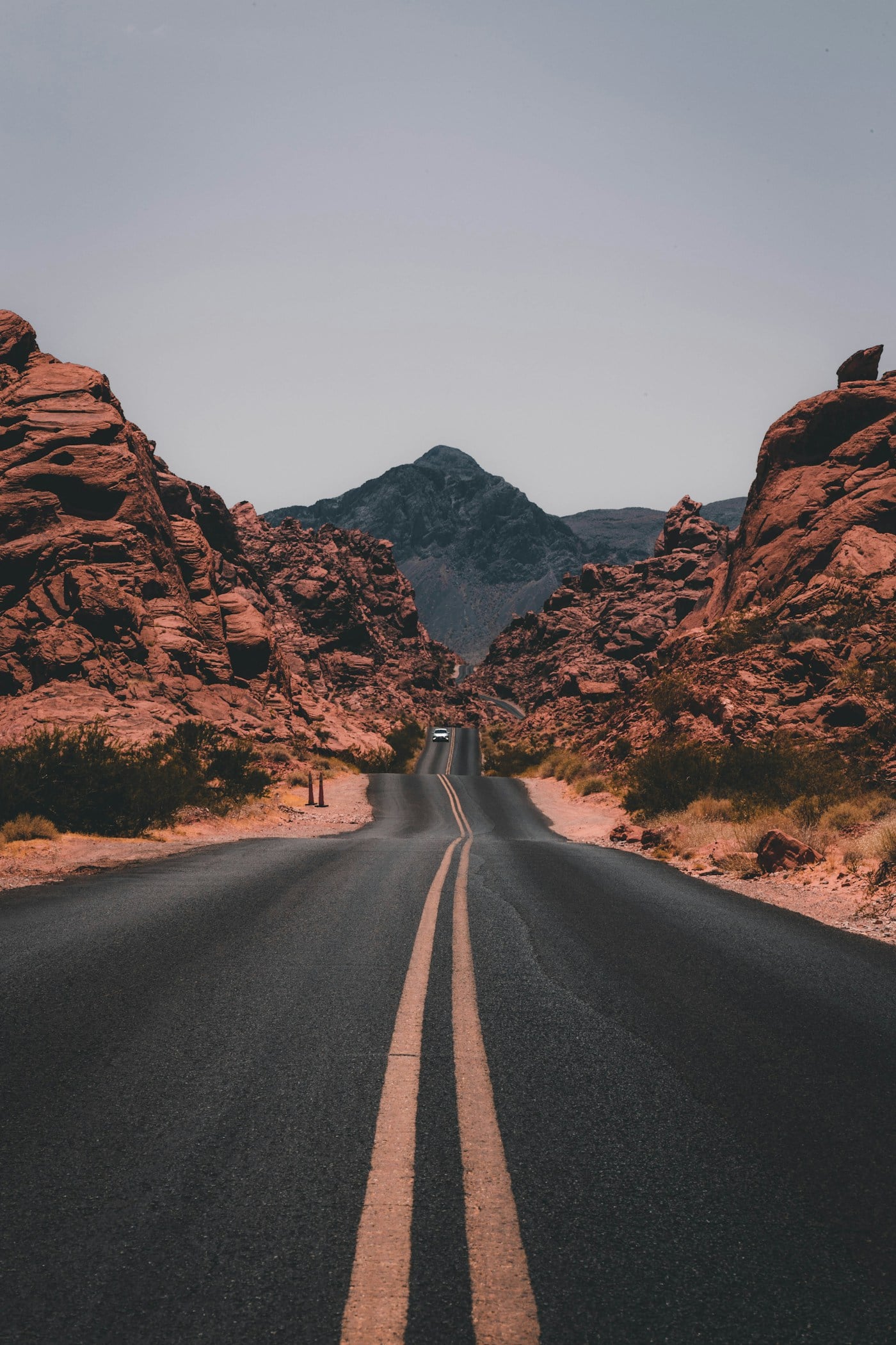 Road journey through the countryside