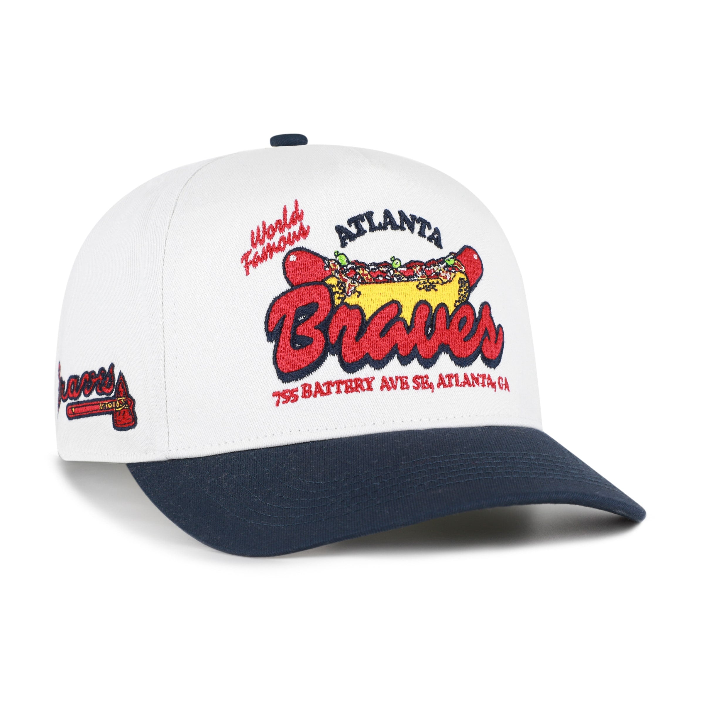 Atlanta Braves 47 white and navy Glizzy Collection Hitch adjustable hat