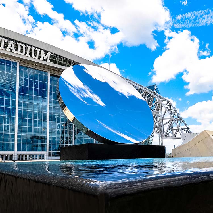 Blue sculpture outside AT&T Stadium