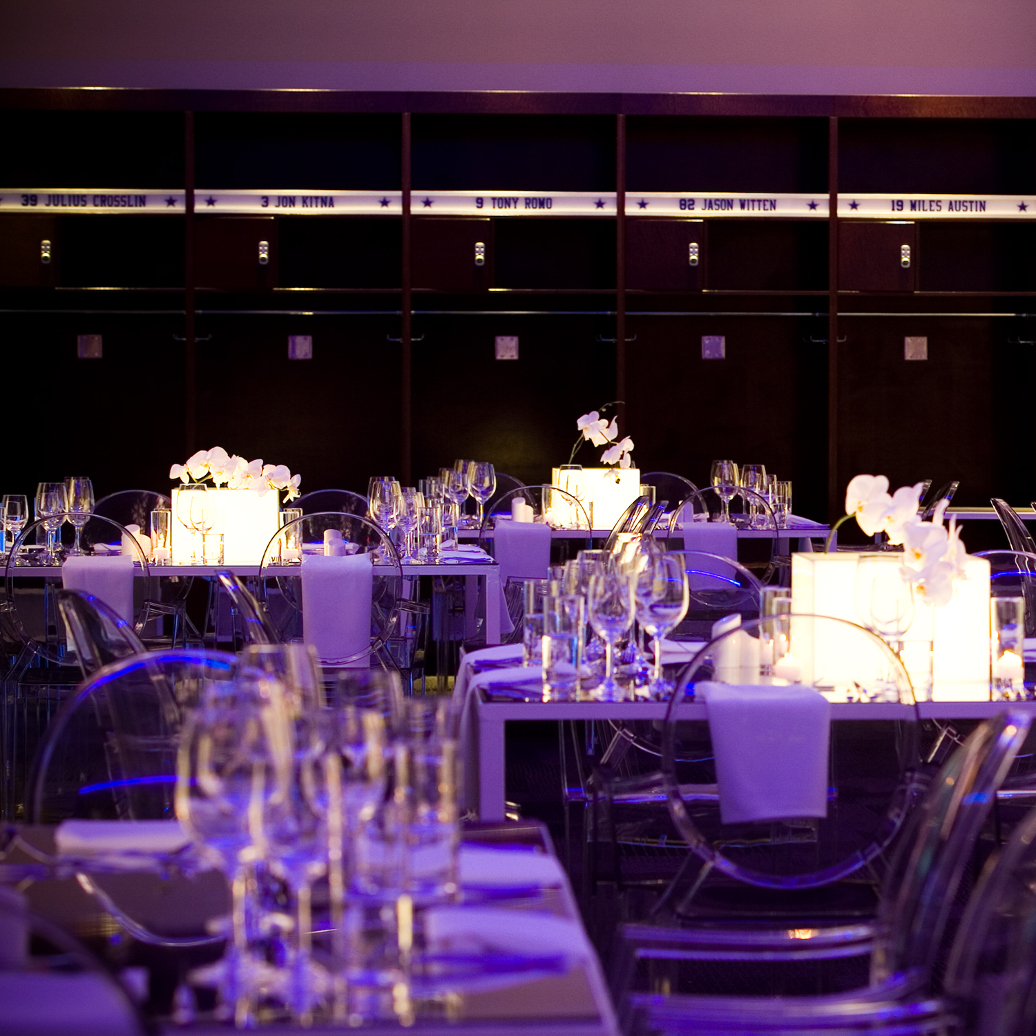 Dallas Cowboys locker room event space at AT&T Stadium