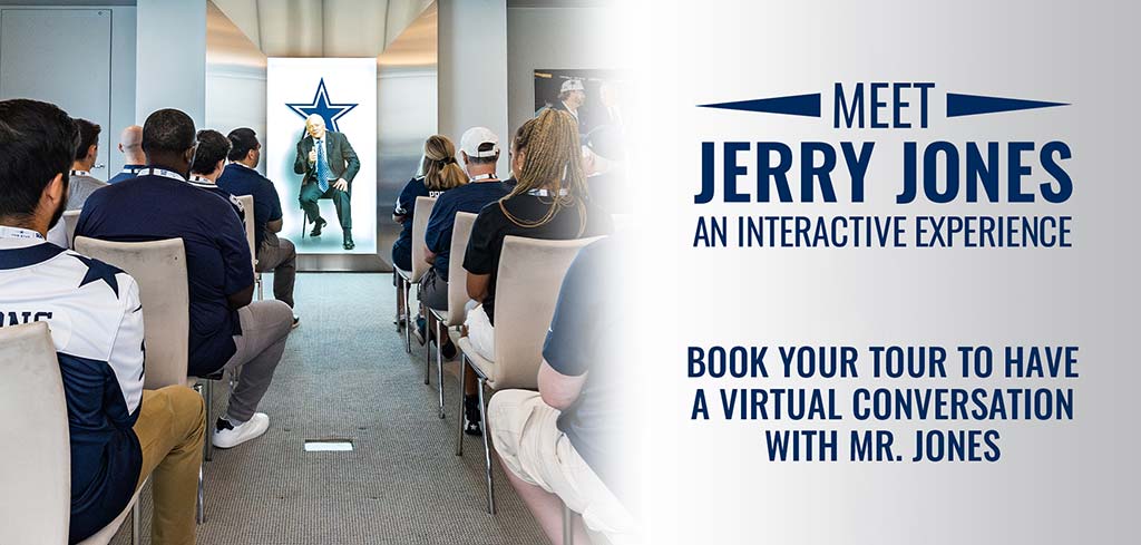 Meet Jerry Jones experience banner at AT&T Stadium