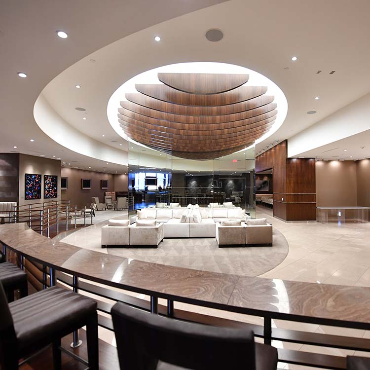 Luxury stadium lounge area at AT&T Stadium