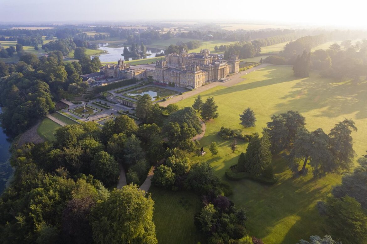 Aerial view of the Blenheim Palace estate