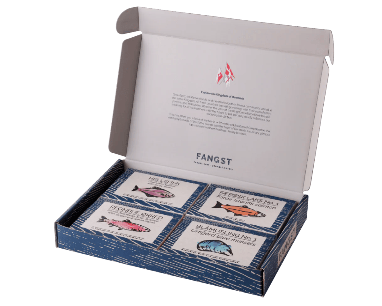 FANGST Kingdom of Denmark Box mit nordischen Meeresfrüchte-Konserven