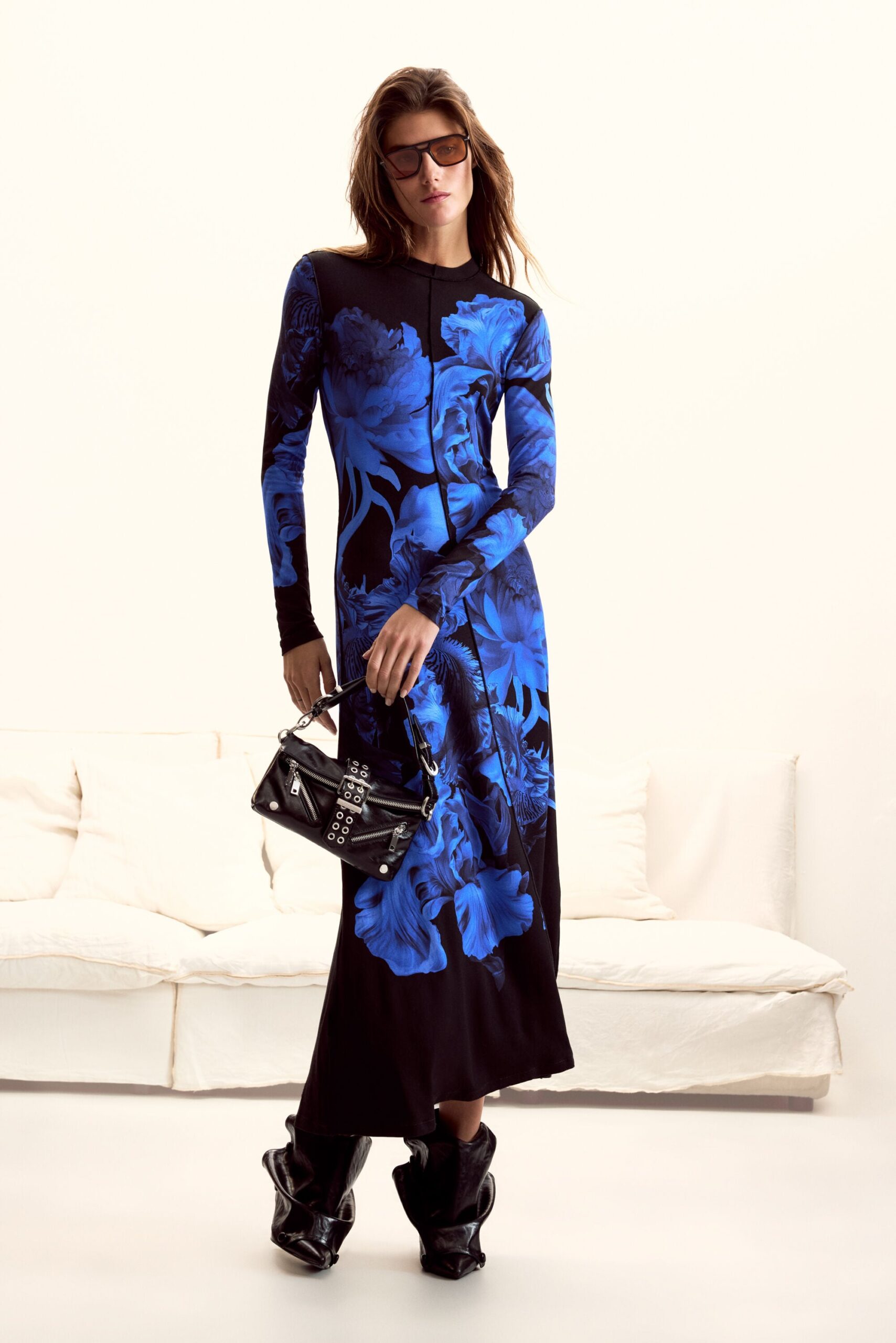Robe longue fleurie bleue M. C. Lacroix pour Desigual