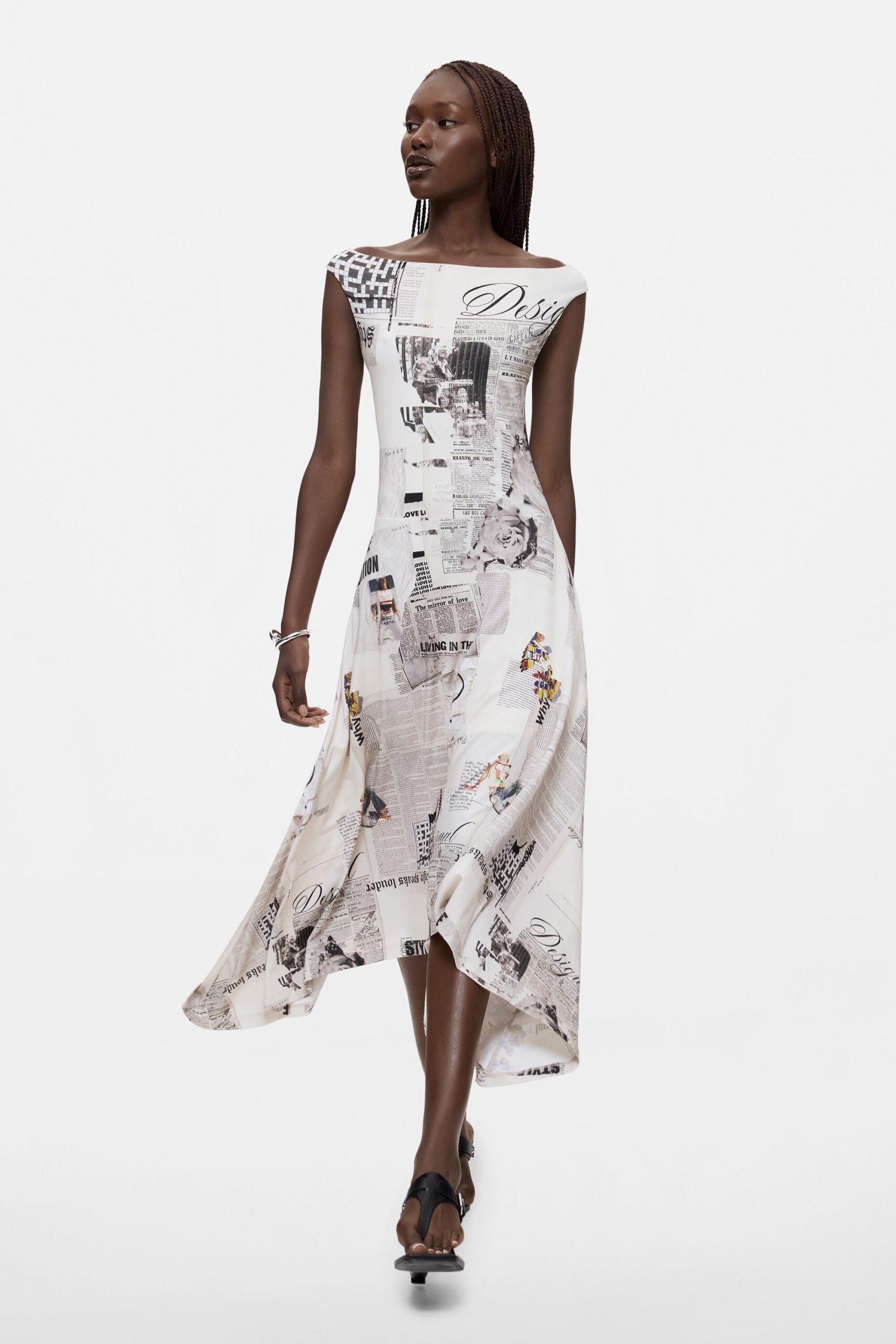 Robe imprimée sans manches Desigual à jupe évasée