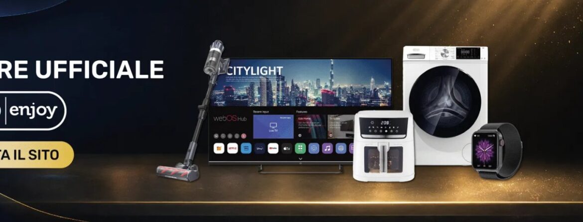 Banner panoramico e-StayON con selezione di prodotti tecnologici