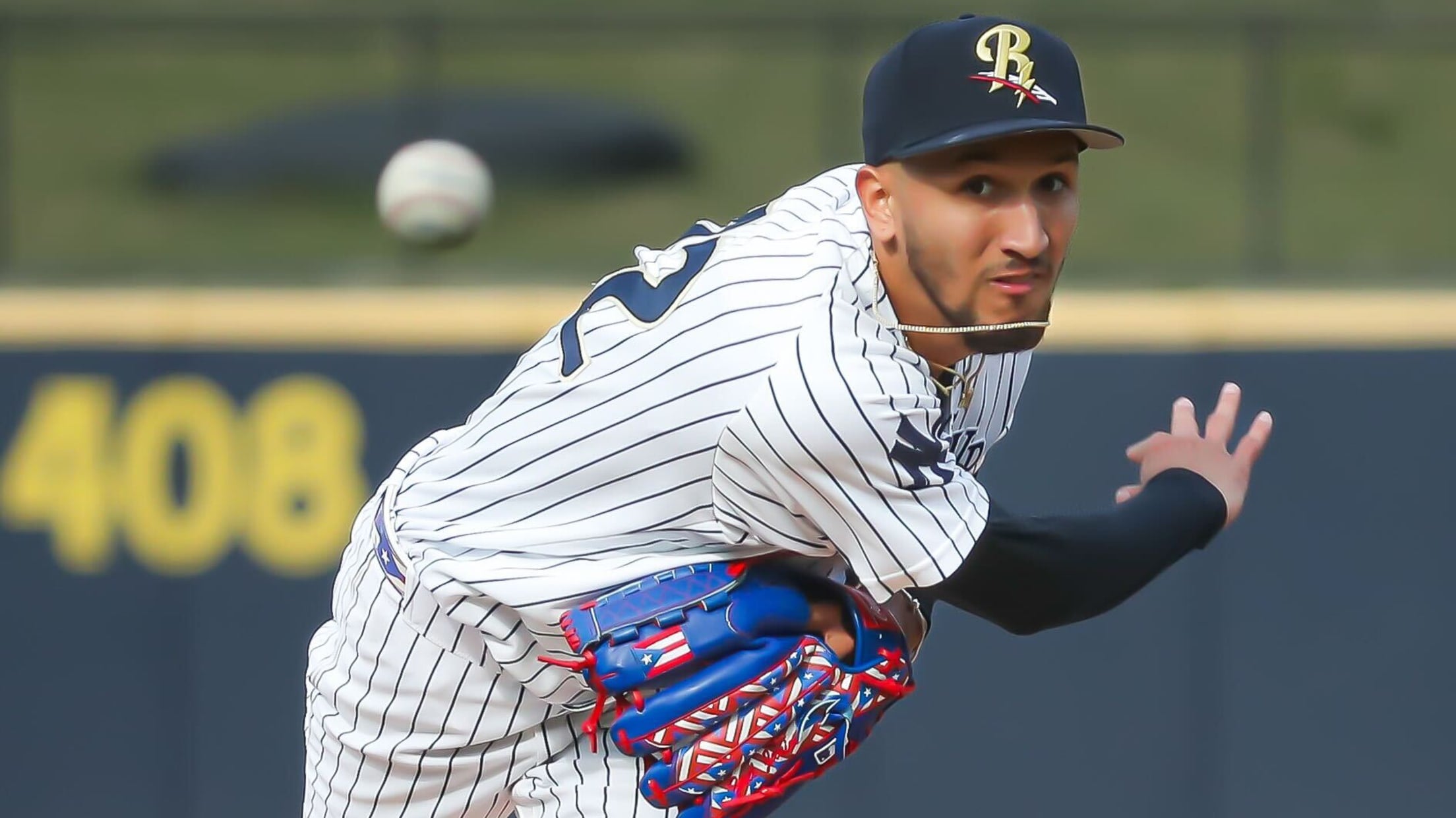 Yankees pitcher Elmer Rodriguez-Diaz on the mound