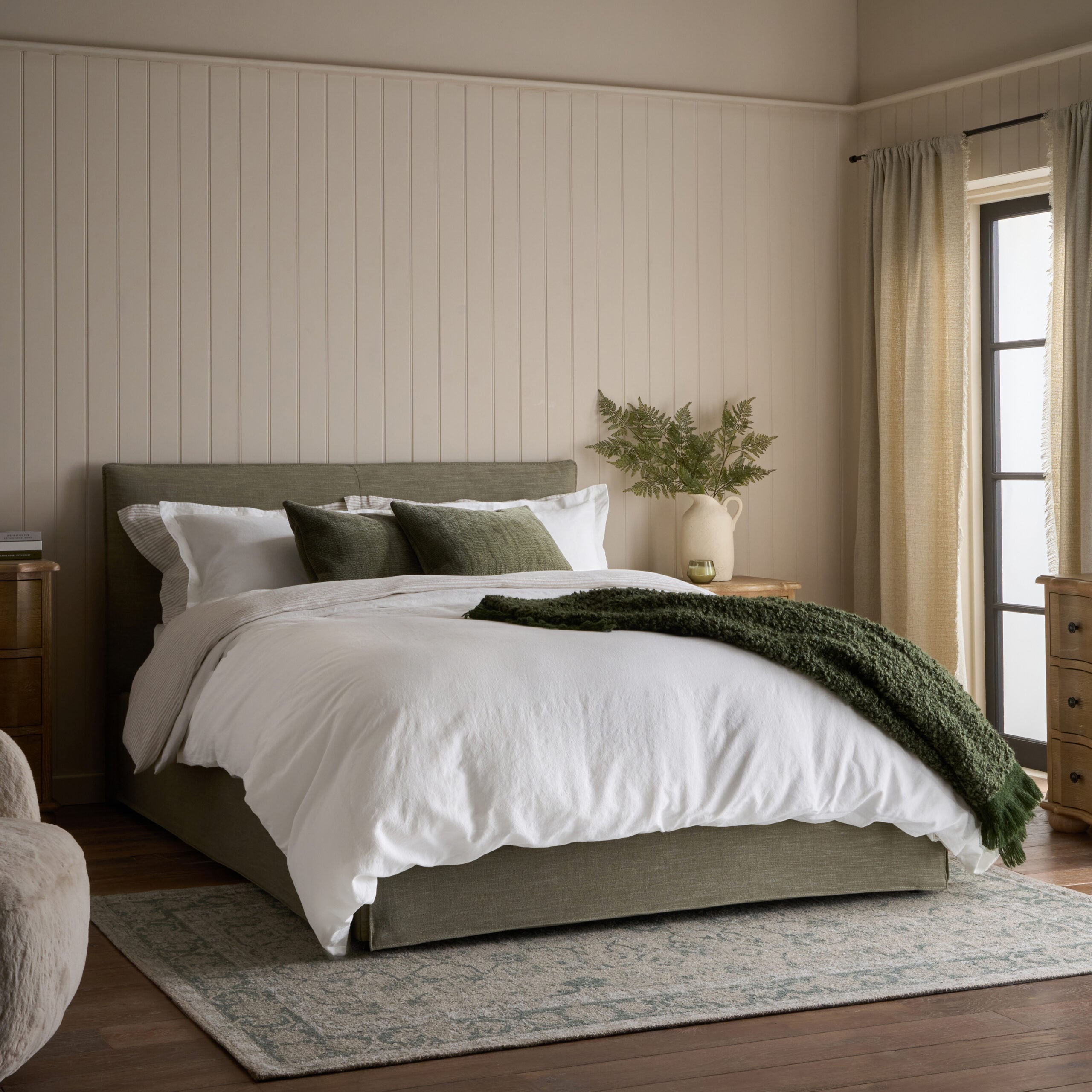 Orla green side opening ottoman bed