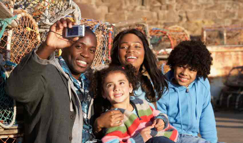 Familia durante un viaje