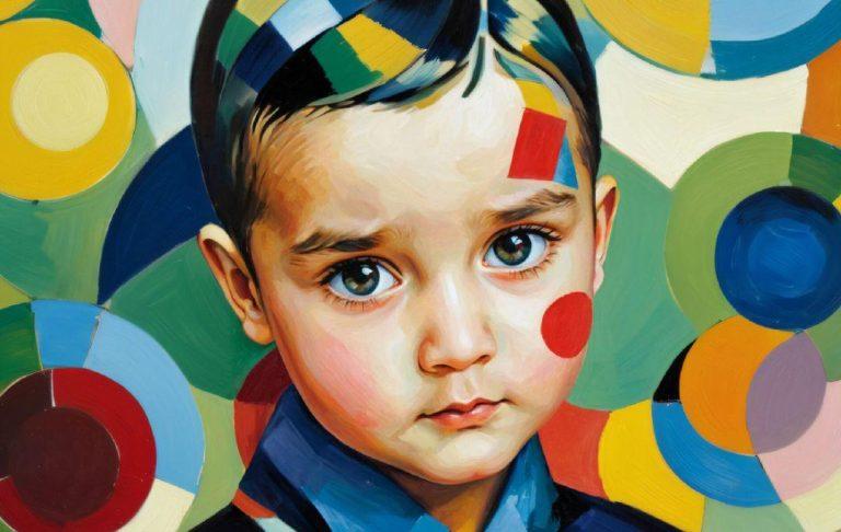 Painted portrait of a child shown in The Art of You at FRAMELESS