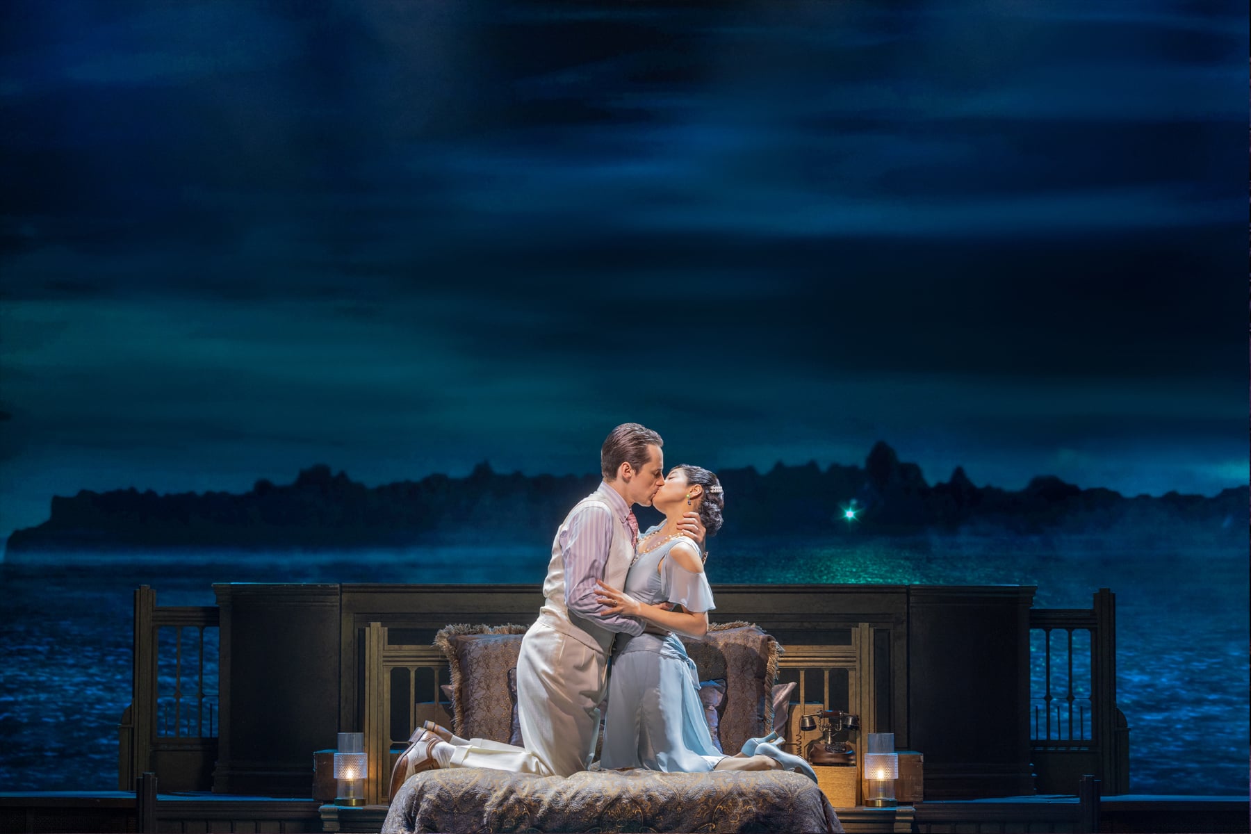 The Great Gatsby cast performing under Broadway lights