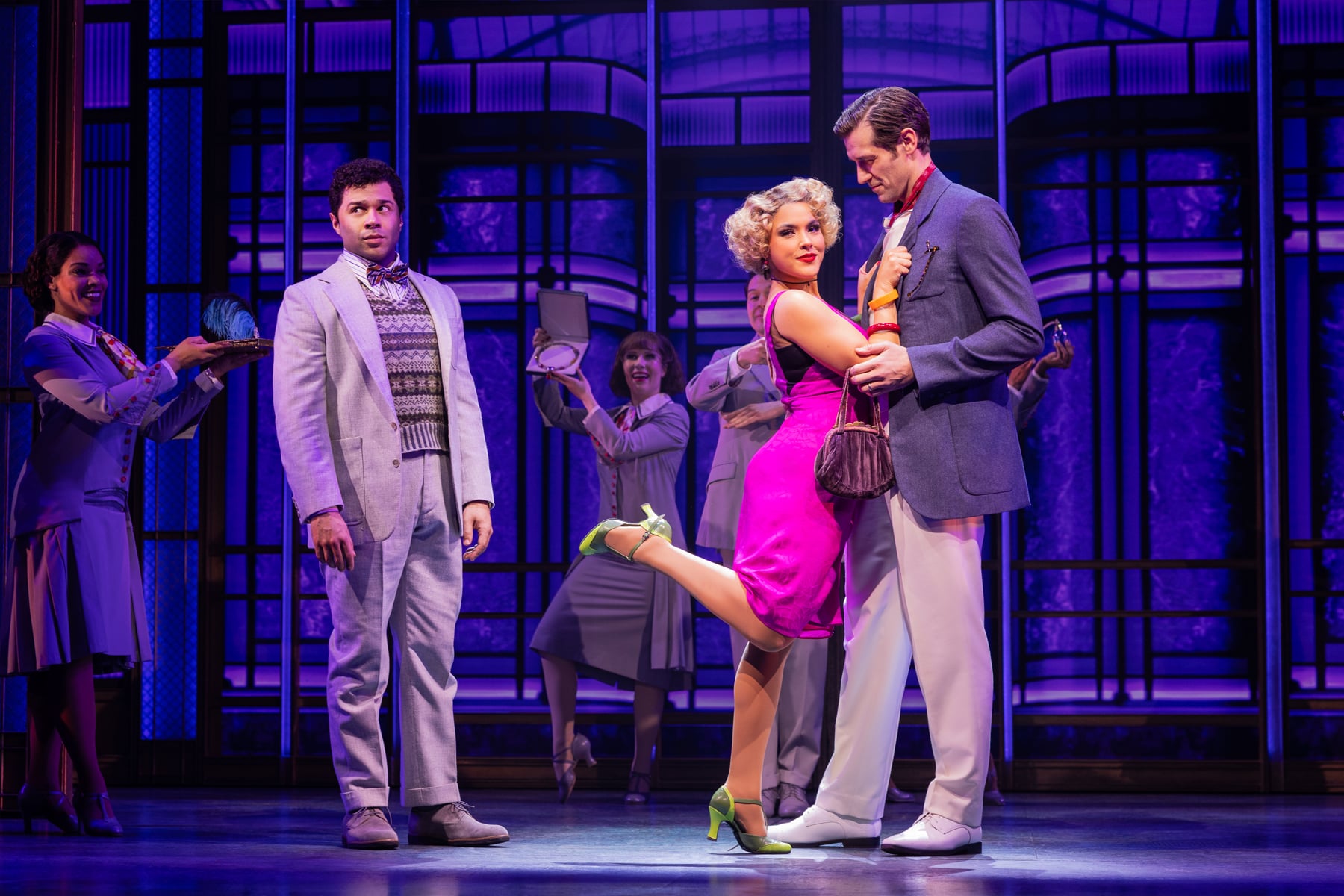 The Great Gatsby Broadway performers in a full stage scene