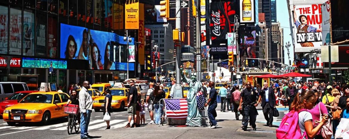 Times Square in New York tijdens een reis naar de Verenigde Staten