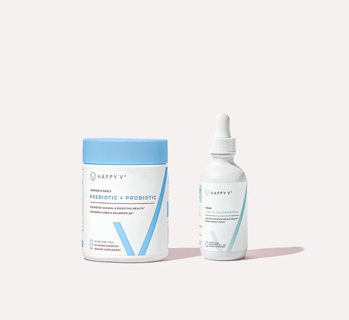 Happy V Daily Detox Kit bottles on a clean background