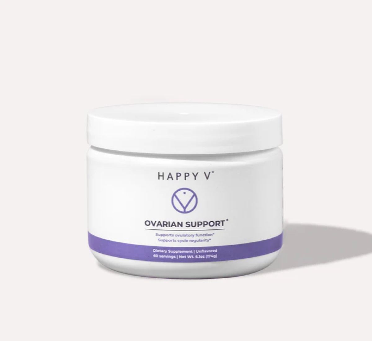 Happy V Ovarian Support supplement container