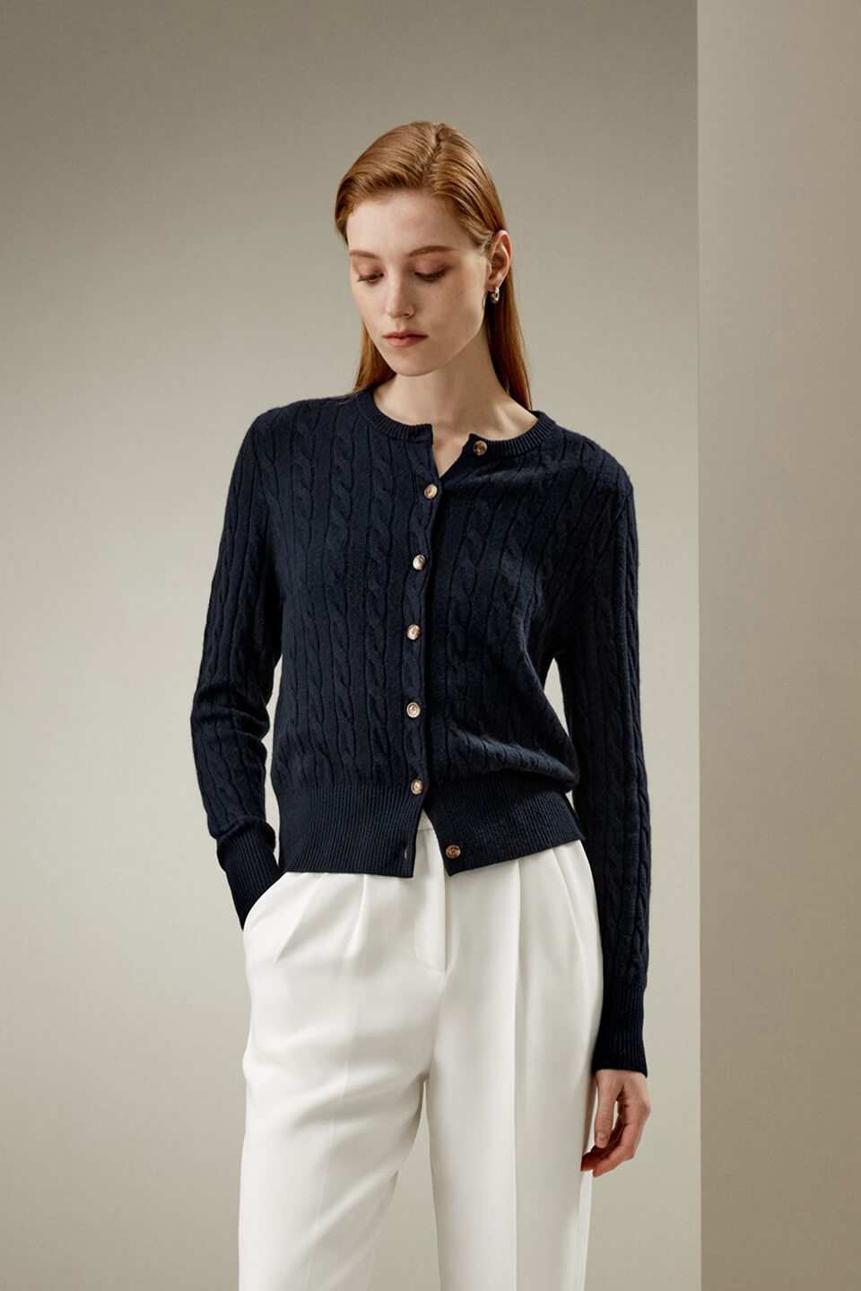 Cardigan Lilysilk in baby cashmere lavorato a trecce