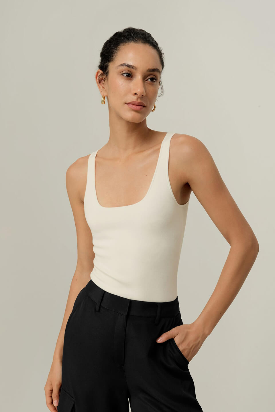 Top in seta e viscosa Milano Knit di Lilysilk