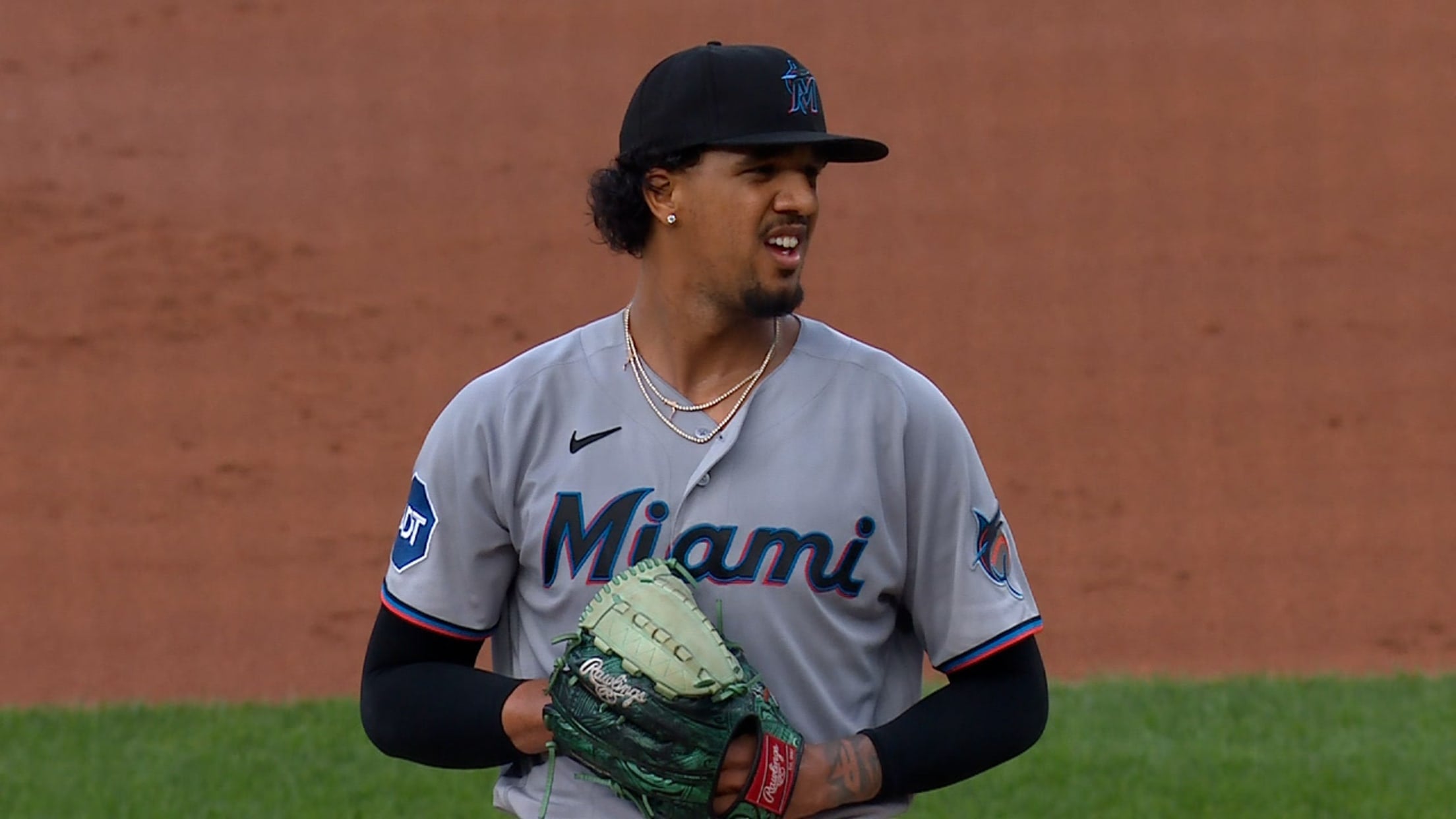 Miami Marlins player during a game at loanDepot park