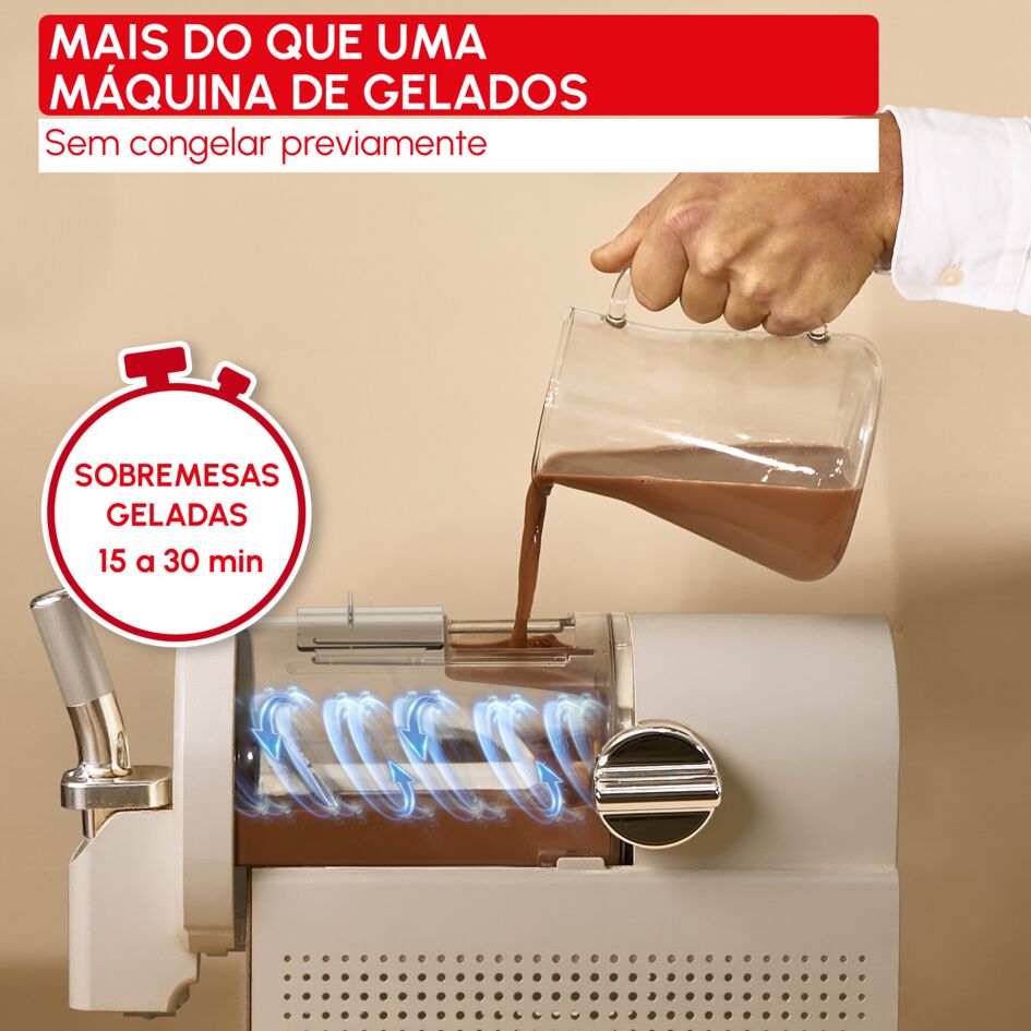 Preparação de sobremesas geladas com Freezi Moulinex
