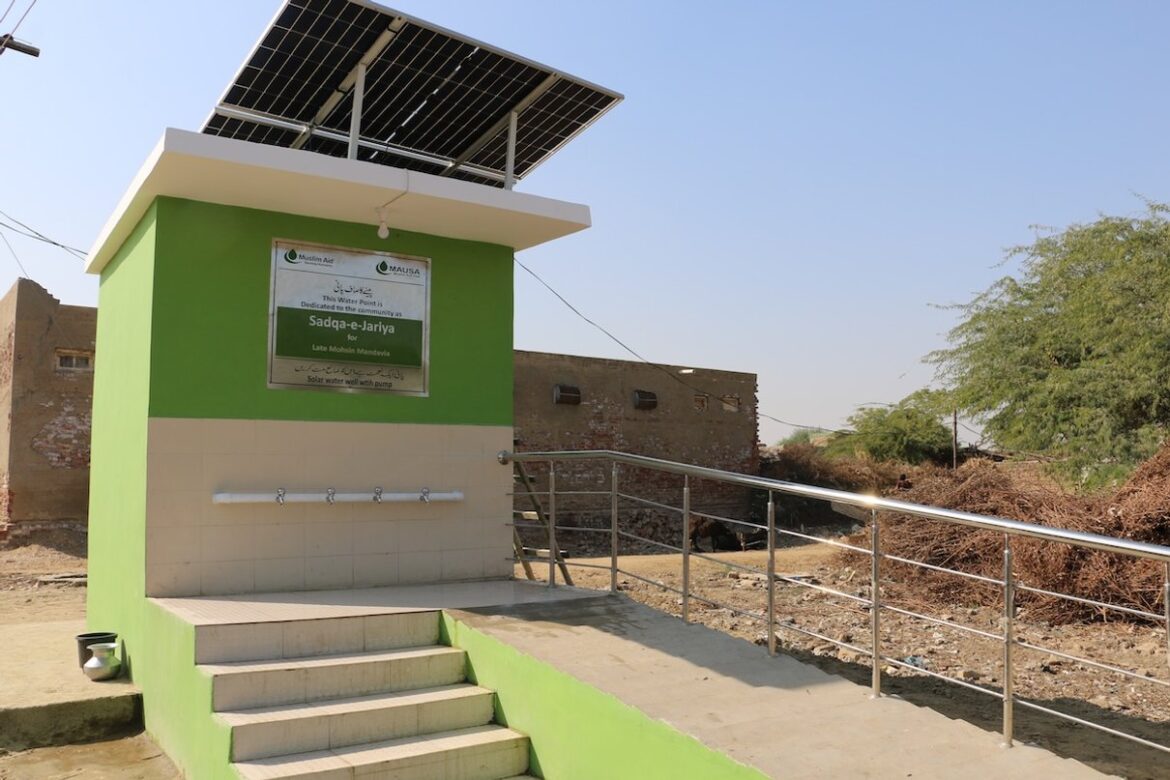 A complete solar-powered water station supported by Muslim Aid