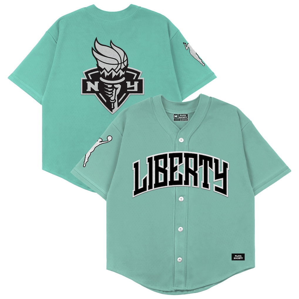 Mint New York Liberty Playa Society Baseball Fashion Jersey