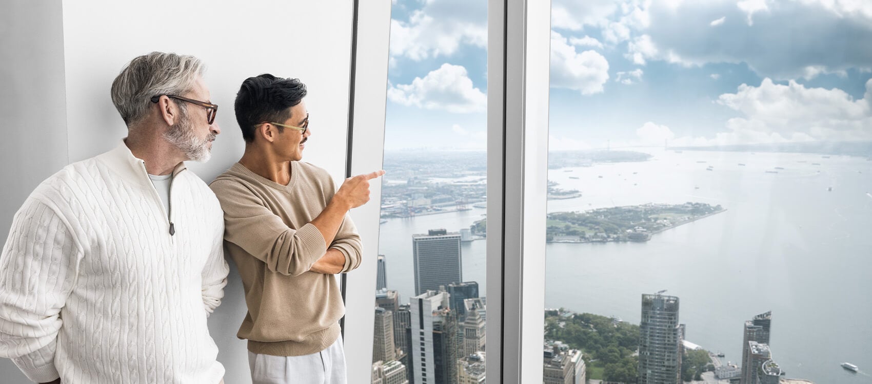 Visitors viewing the harbor from above