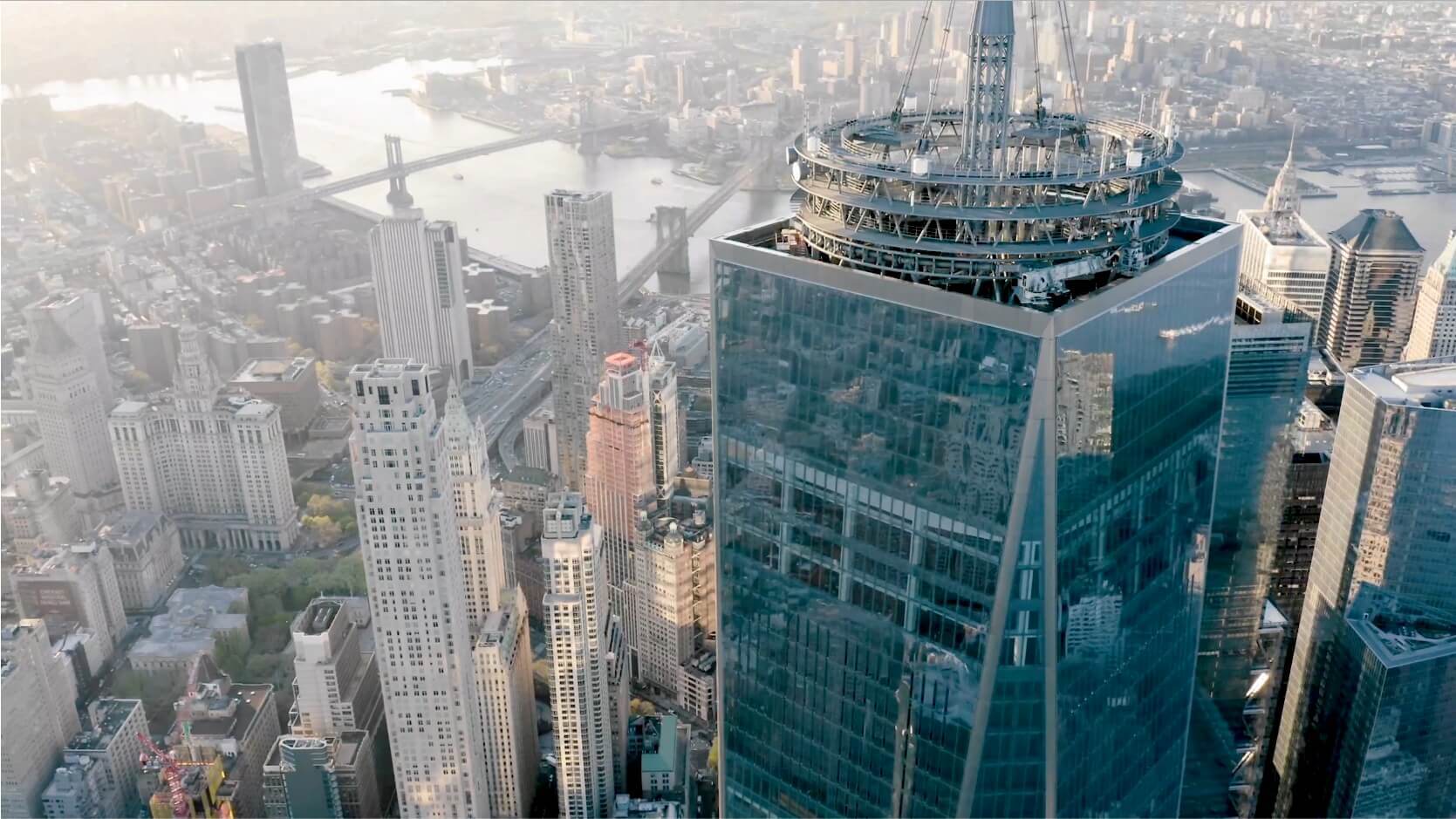 One World Trade Center visto de cima em Lower Manhattan