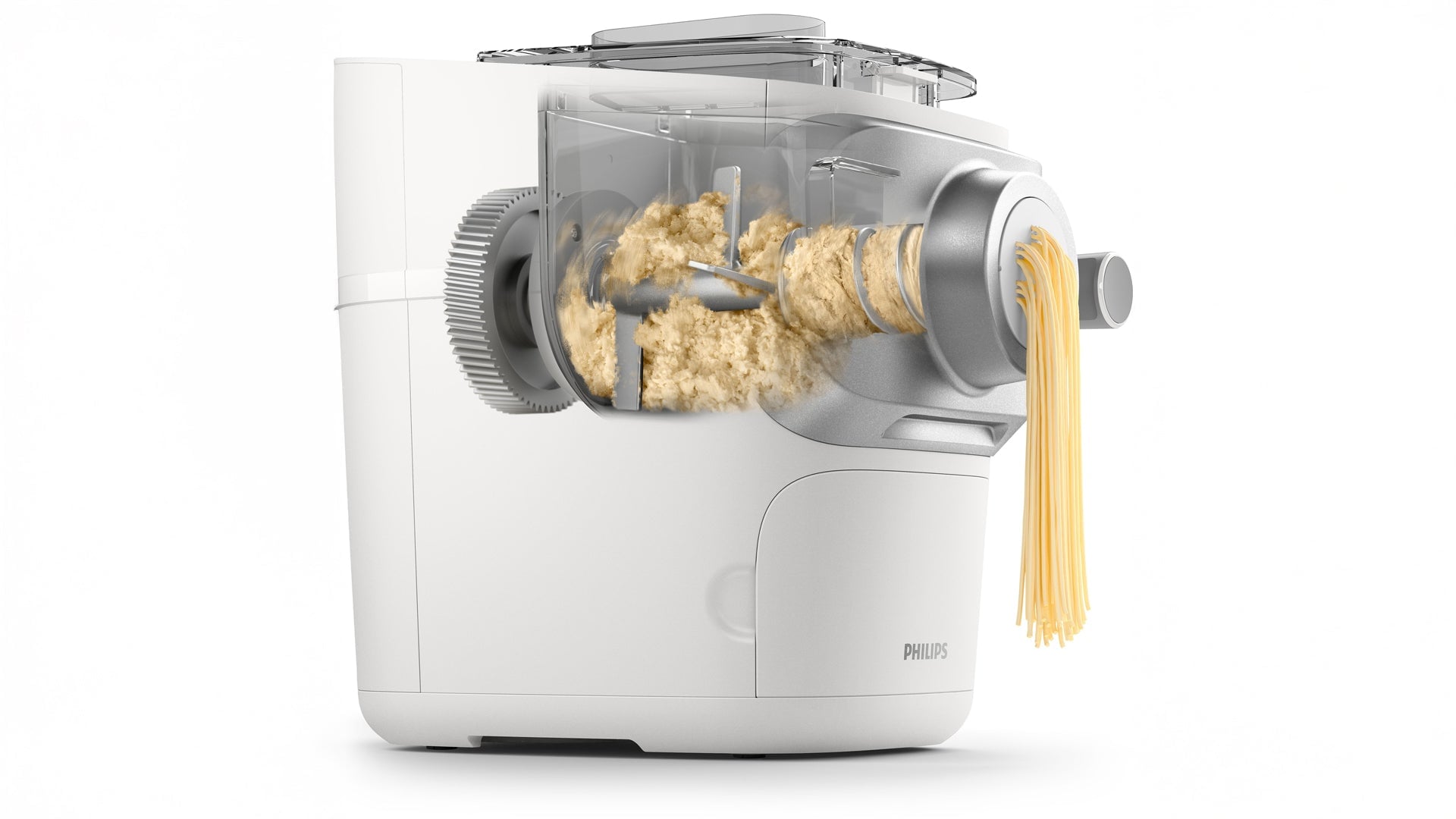 Philips pasta maker extruding fresh pasta