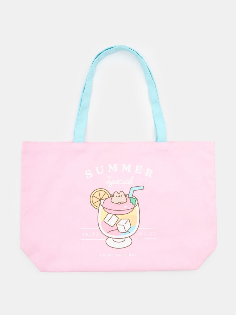 Pastelinė rožinė medžiaginė Pusheen The Cat tote rankinė