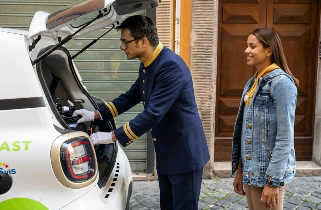TerraFast Priority Meet and Assist mit Elektroauto