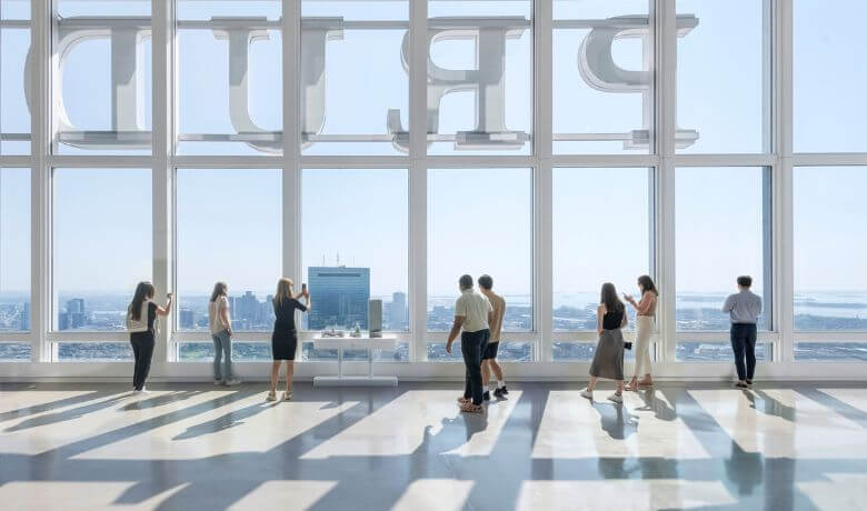 Visitors inside the View Boston general admission experience