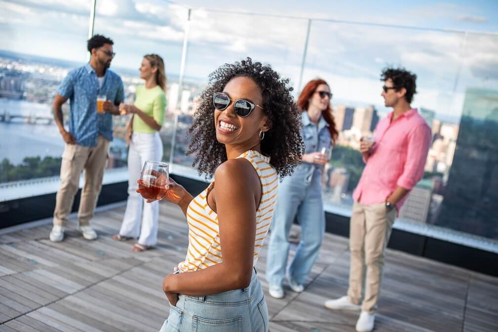 Open-air roof deck at View Boston