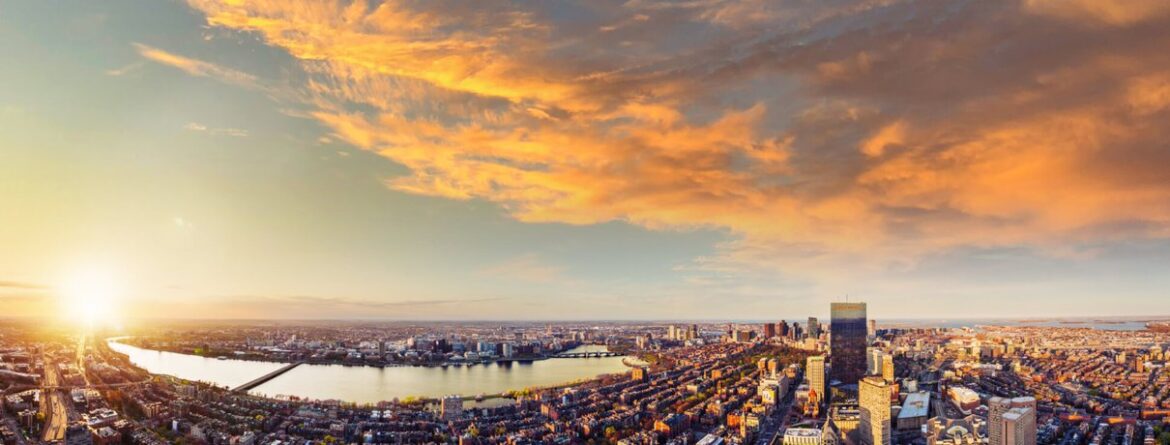 Vista panorámica del skyline de Boston desde la terraza de View Boston