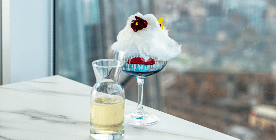 Champagne bar experience high above London at The Shard