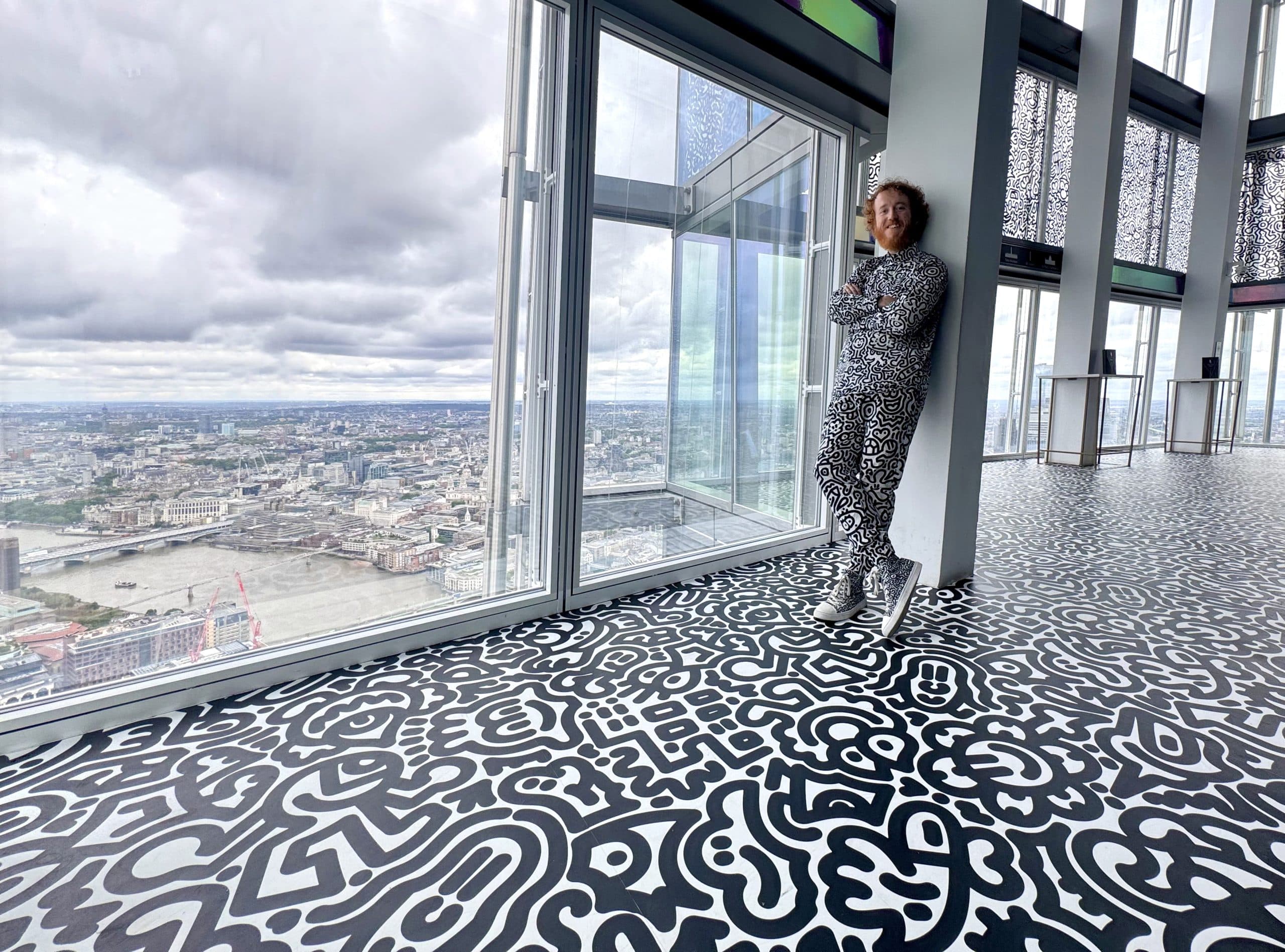 Mr Doodle artwork installation at The View from The Shard