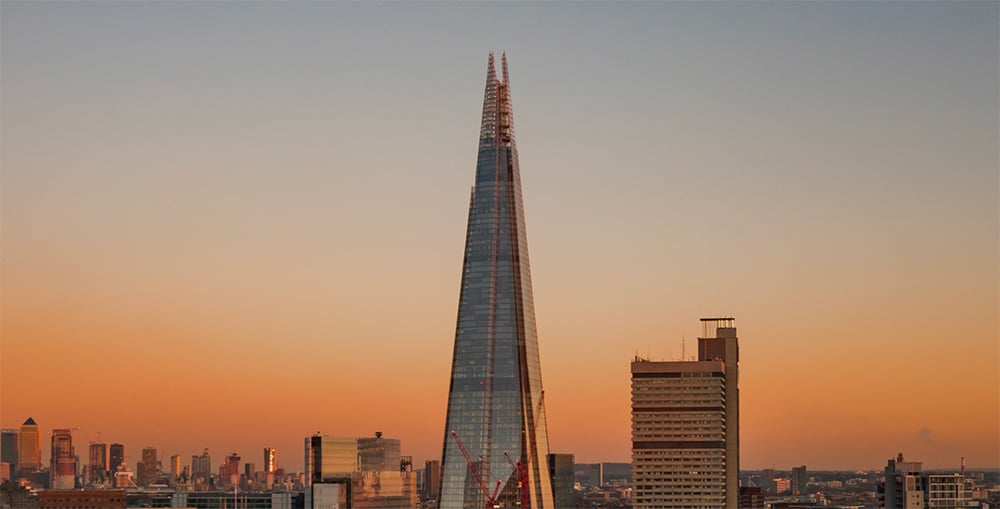 Visitors taking in London sights from The View from The Shard