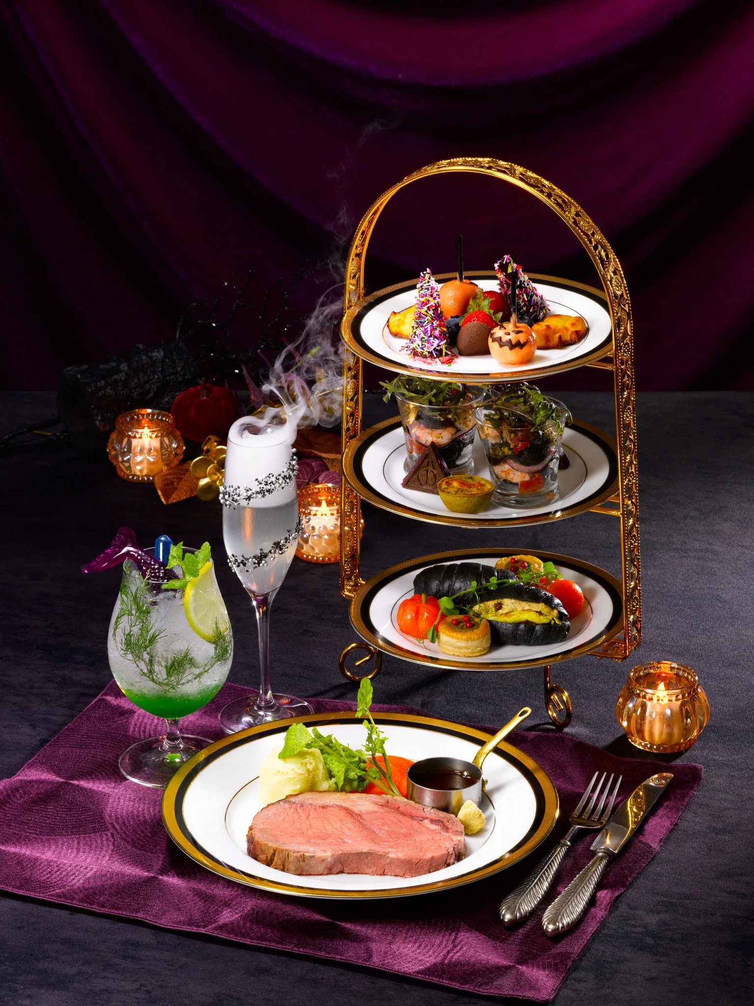 Dark Arts Halloween high tea presentation