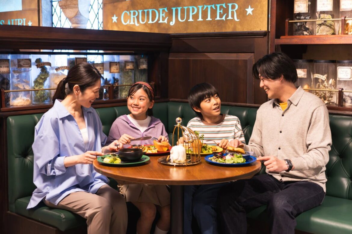 Family enjoying food at Warner Bros. Studio Tour Tokyo