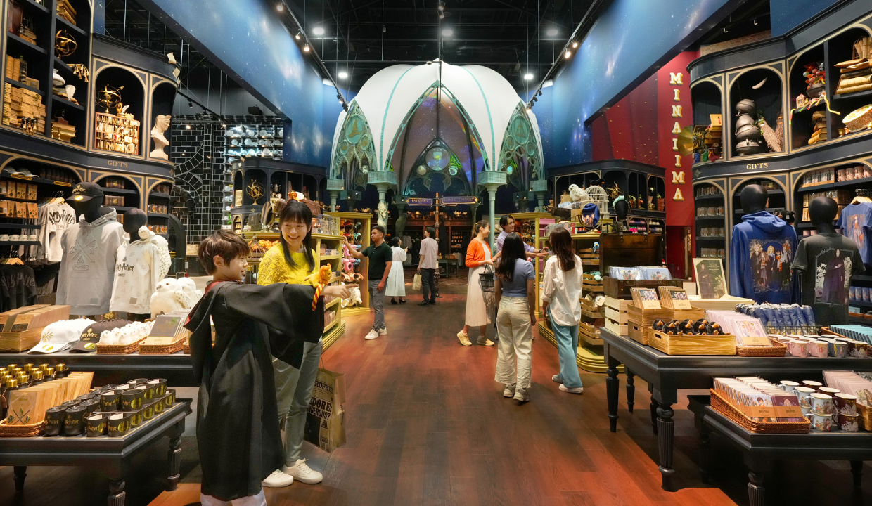 Interior of the Studio Shop filled with Harry Potter merchandise
