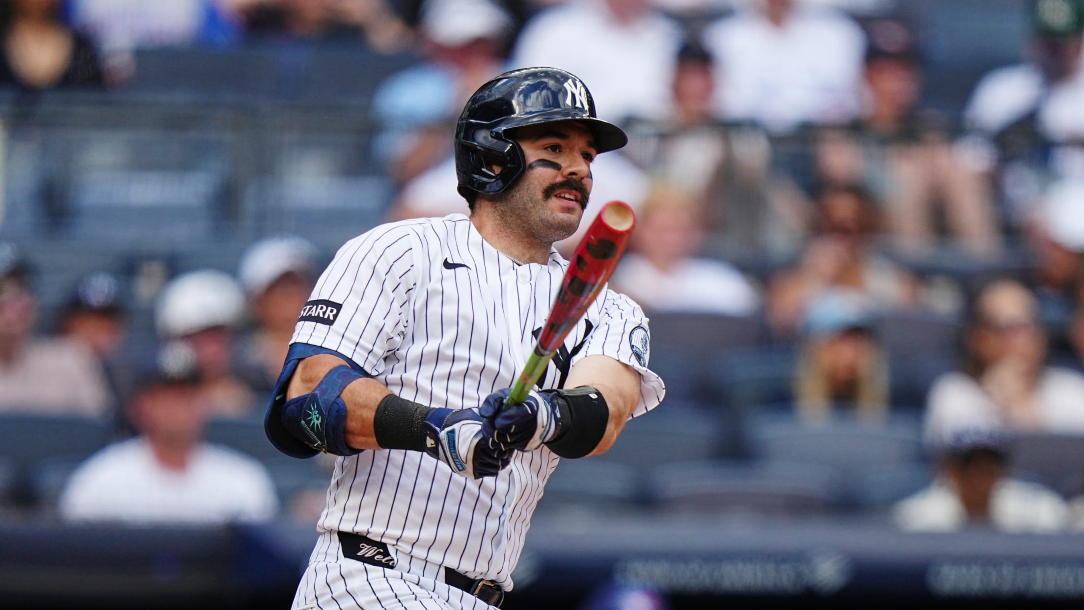 Yankees batter swinging