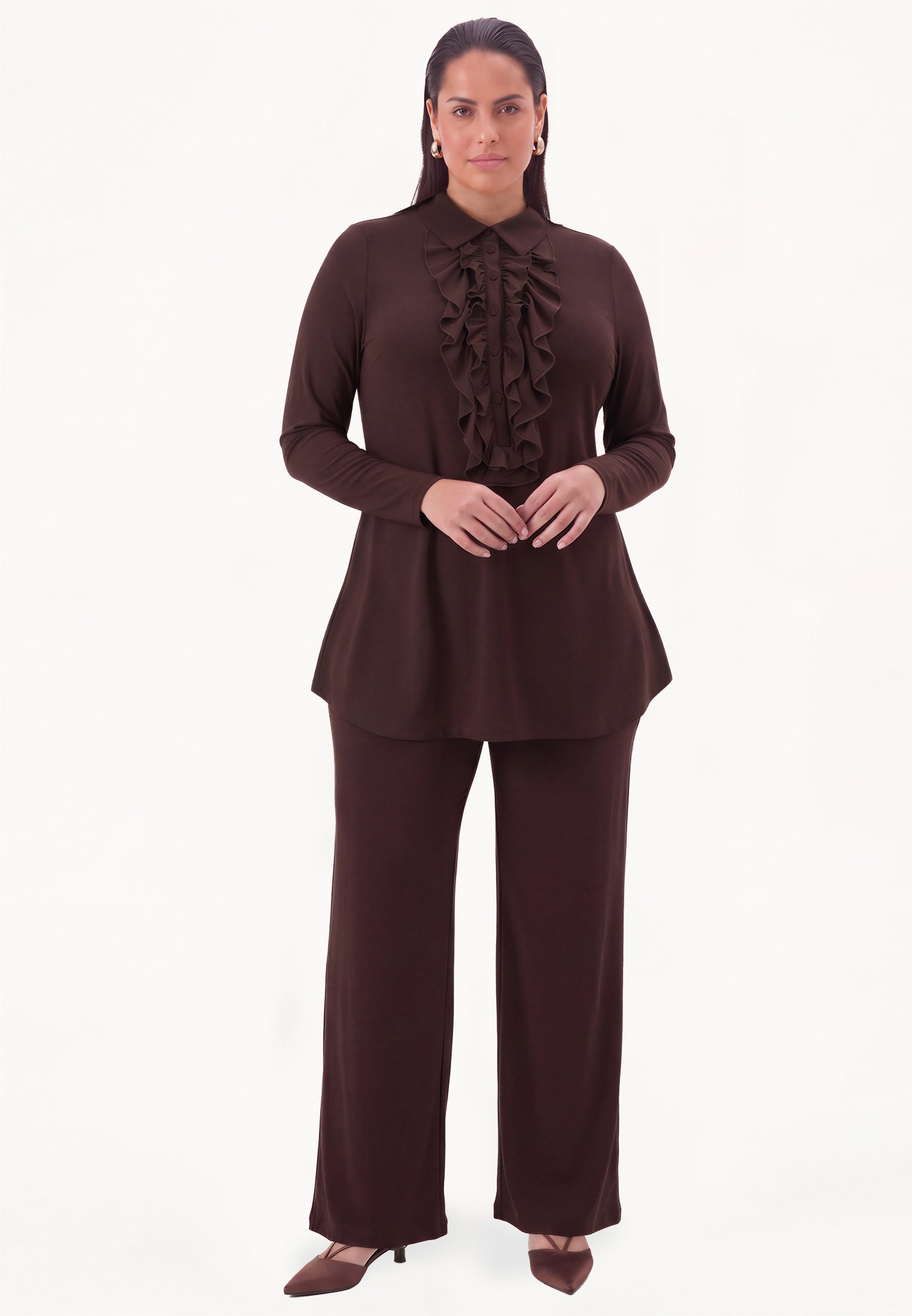 Tunique flare UNI DOLCE brune Yoek