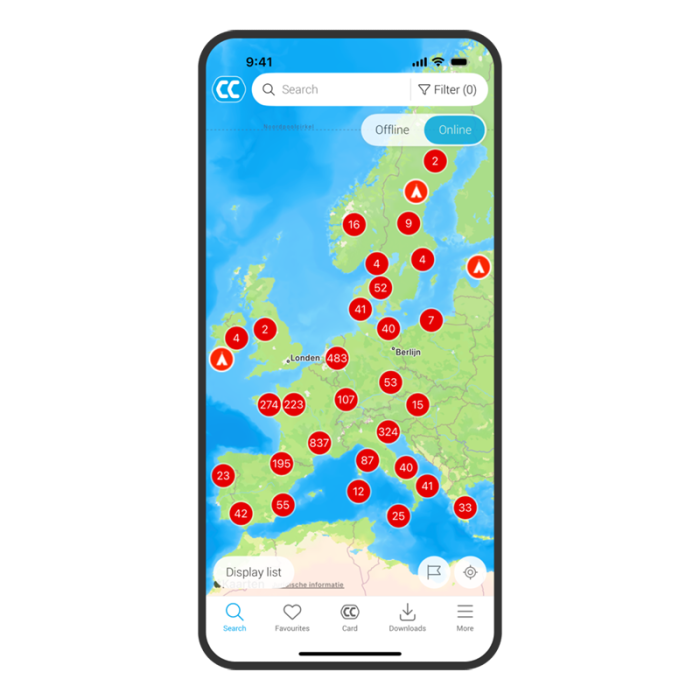 ACSI app campsite search screen