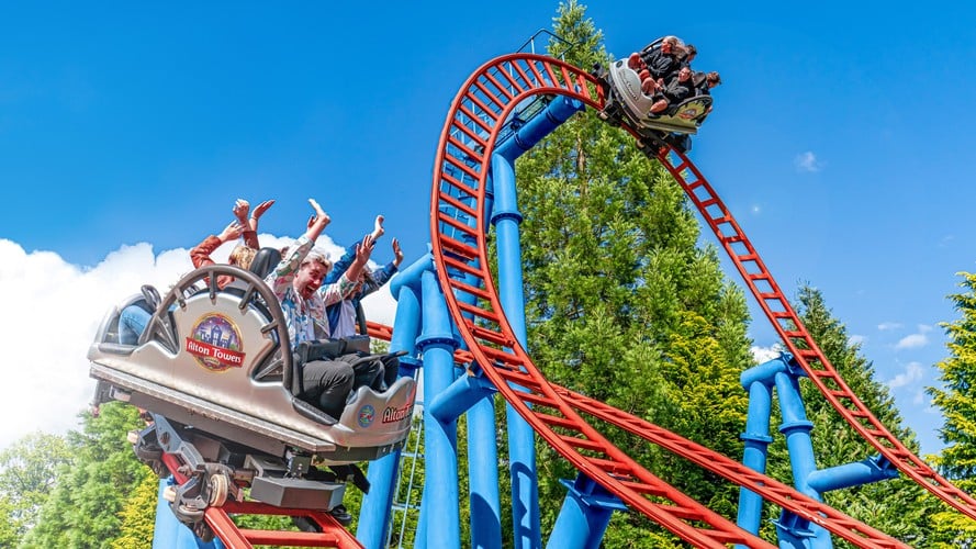 Spinball Whizzer roller coaster at Alton Towers