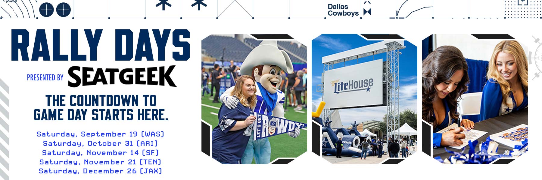 Rally Days promotional banner for AT&T Stadium