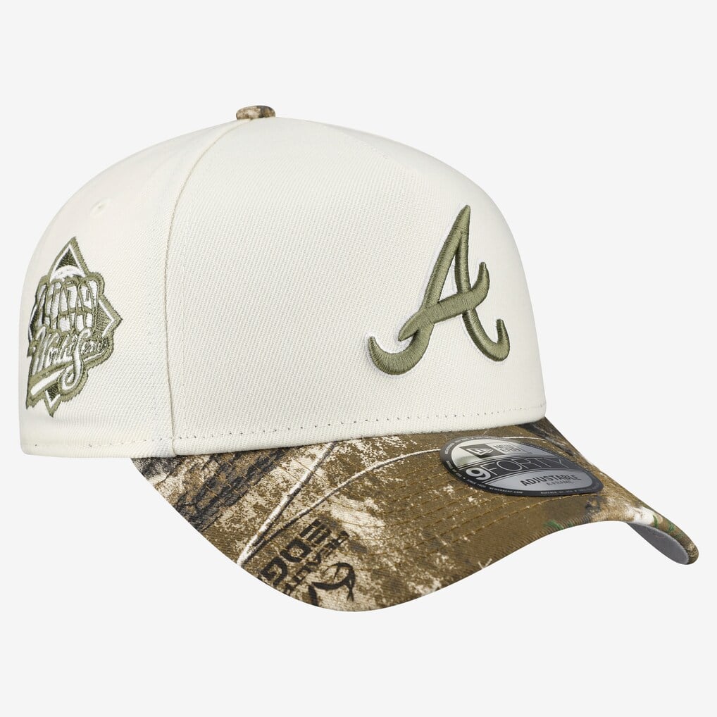 Cream and Realtree camo Atlanta Braves 9FORTY A-Frame adjustable hat