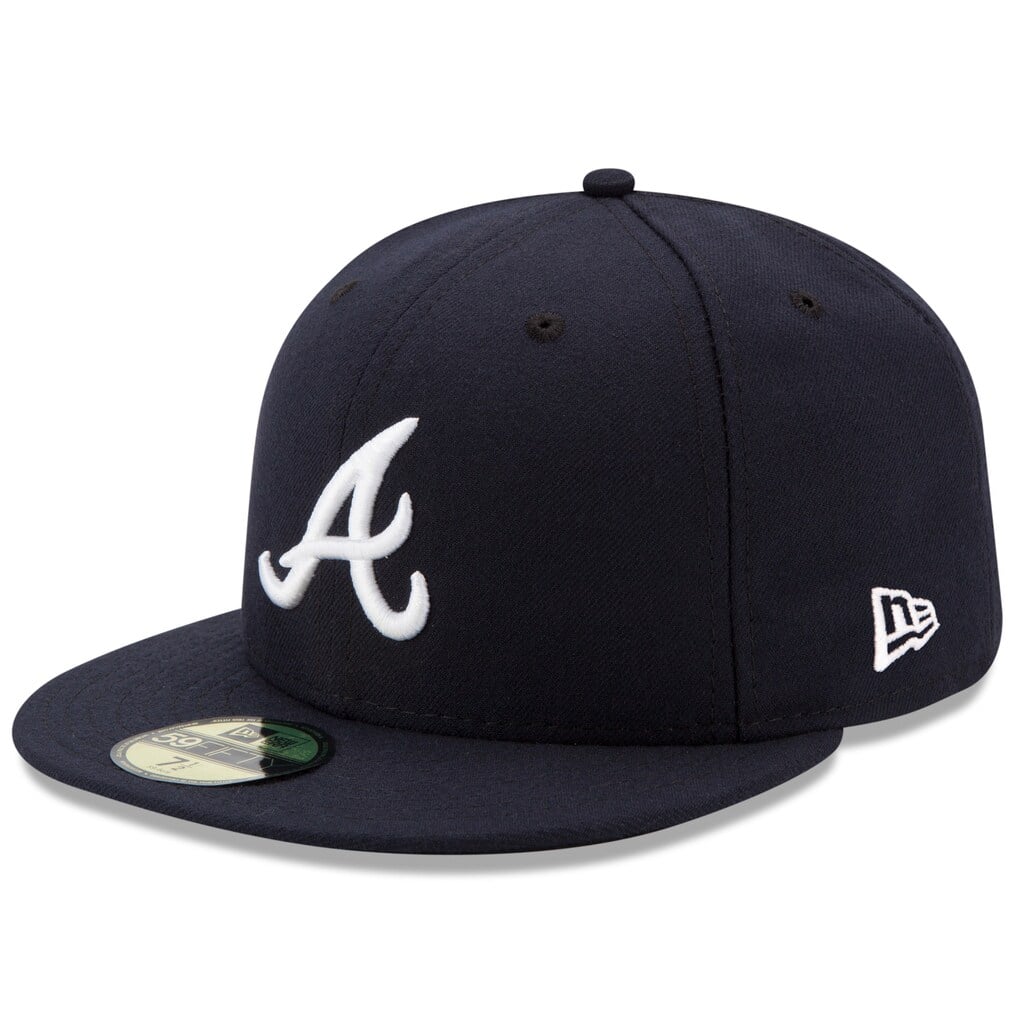 Navy Atlanta Braves road authentic on-field fitted hat