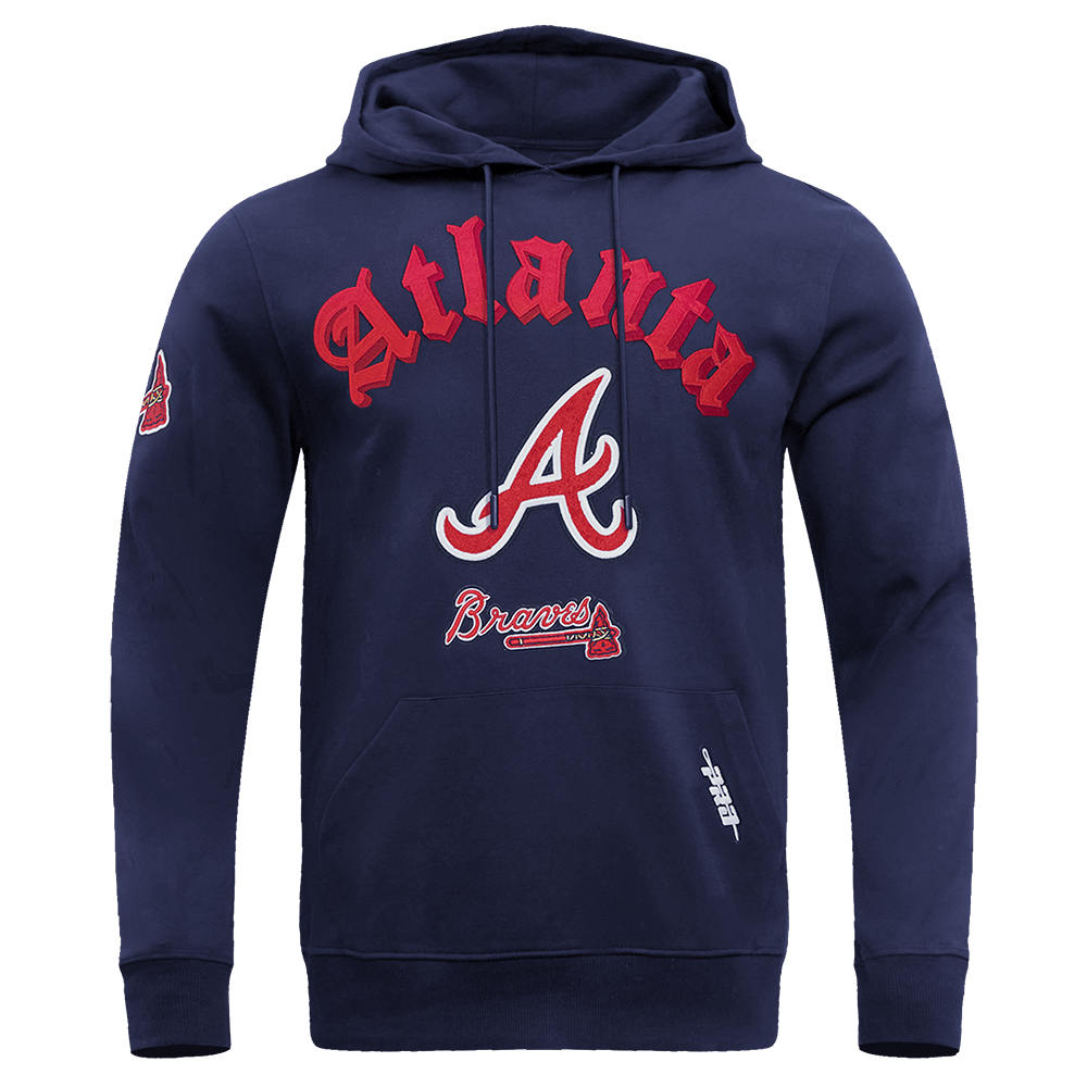 Midnight navy Atlanta Braves Pro Standard Old English pullover hoodie