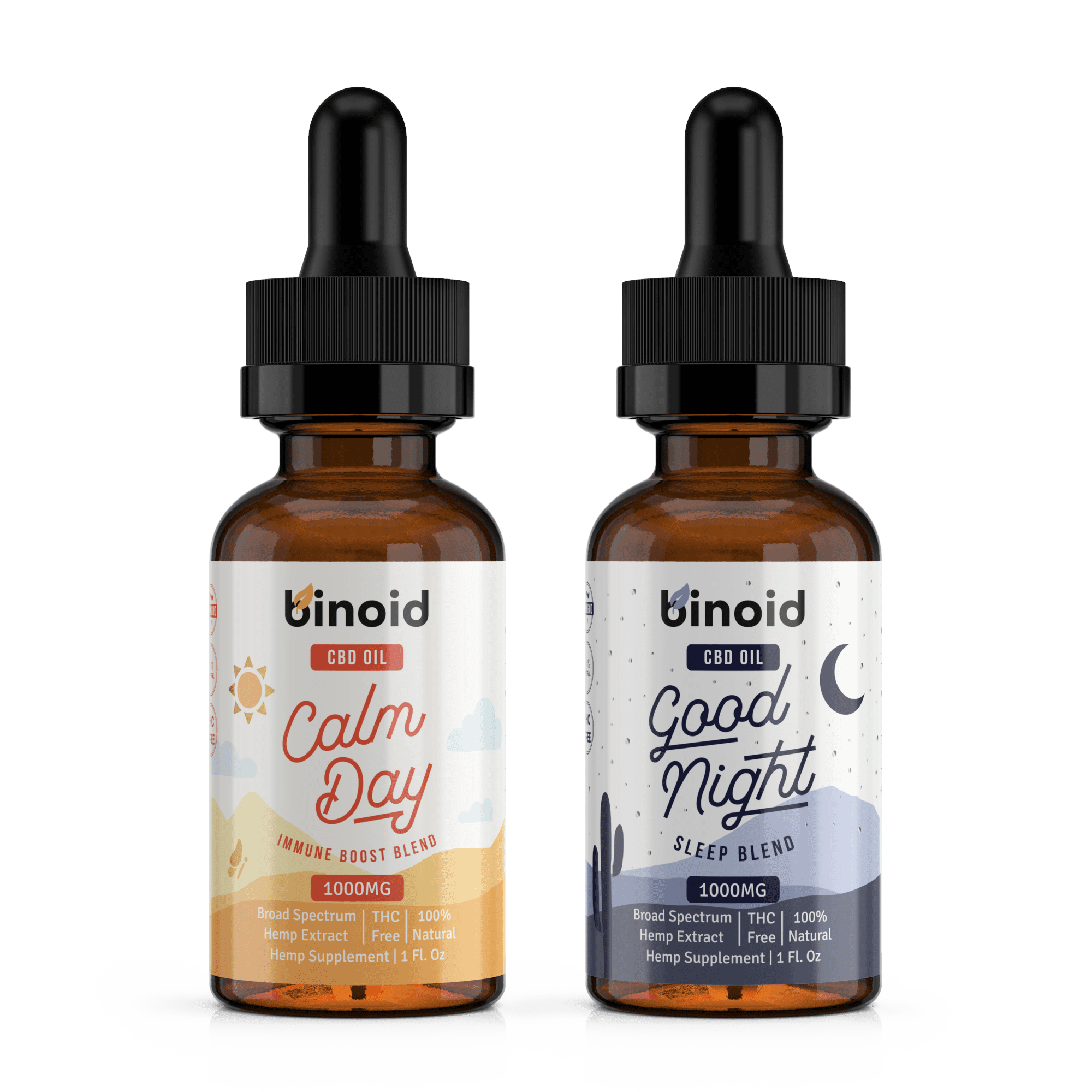 Binoid CBD Oil Day and Night Bundle product bottles